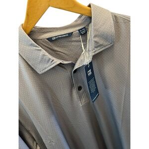 Cutter & Buck Geo Shirt Mens XL Grey Pike Eco Tonal Stretch Recycled Polo NEW